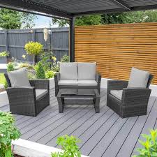 harrier rattan garden sofa table set
