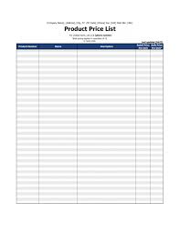 Free Excel Spreadsheet For Items To Sell Product Price List