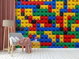 Realistic Colorful Lego Brick Wallpaper