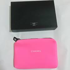 chanel beauty cosmetic bag clutch pink