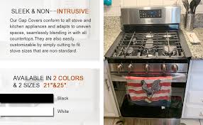Maybe you would like to learn more about one of these? Amazon Com Kitchen Silicone Stove Counter Gap Cover 25 Inch Long Extra Wide Stove Gap Filler Range Strips 2pcs Between Oven And Countertop Dishwasher Dryer Easy Clean Heat Resistant Gap Guards White Home