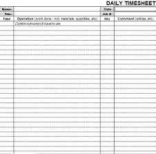 Printable Blank Excel Daily Timesheet Excel Daily Timesheet Template