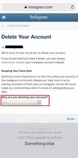 how to delete insram account and how