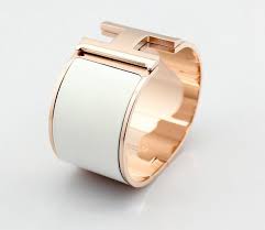 18kt pink gold wide hermes jewelry