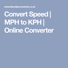 Convert Speed Mph To Kph Online Converter Health