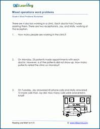 Grade 4 Word Problem Worksheets On The