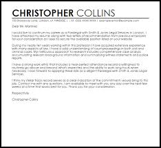 Paralegal Sample Cover Letter Cover Letter Templates Examples