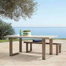 A set of comfy patio furniture can transform your backyard or balcony into a relaxing and entertaining place for you and your family to gather together. Concrete Outdoor Dining Table Portside Benches Set