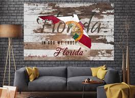 Florida State Map Canvas Wall Art