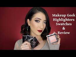 makeup geek highlighter swatches
