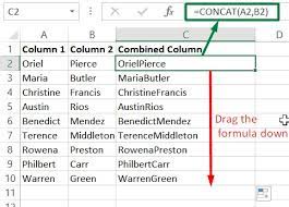 combine columns in excel merging