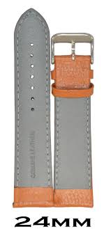 Kolet 24mm Padded Grain Leather Watch Strap Watch Band Tan 24mm Size Chart Provided In 3rd Image Pack Of 1pc