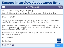 second interview acceptance email sle