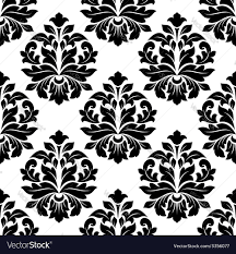Black And White Floral Damask Pattern