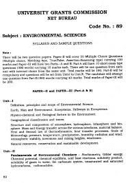 ugc net environmental sciences syllabus