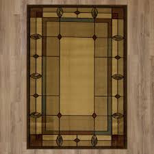 brown indoor geometric vine area rug