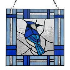 River Of Goods Blue Jay Stained Glass
