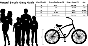 Bike Size Chart For Beach Cruisers
