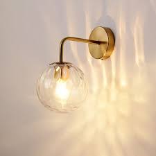 Rippled Glass Sphere Wall Lamp
