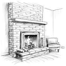 Page 2 Fireplace Sketch Images Free