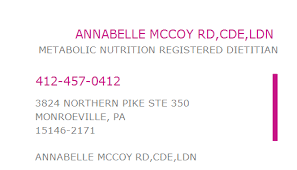 1528423803 npi number annabelle mccoy