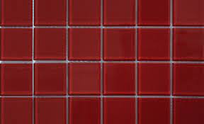 cherry red polished glass mosaic 300 x