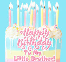 happy birthday little brother cake gif