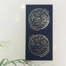 Personalised Gold Foil Double Star Map Sign