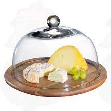 Cheese Dome Acacia Wood With Glass