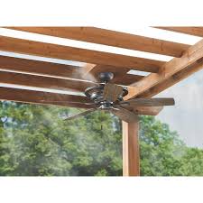 Hampton Bay 52 In Misting Fan Outdoor Only Natural Iron Ceiling Fan