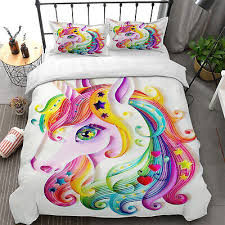 Rainbow Unicorn Duvet Cover Set Pillow