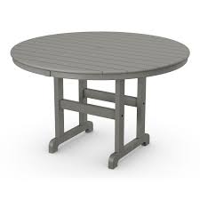 Polywood Round 48 Dining Table Slate Grey
