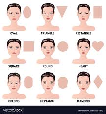 Set Of Nine Different Womans Face Shapes Vector Image In