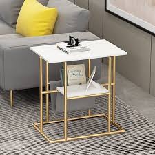 Black White Modern End Table With
