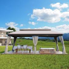 Outdoor Patio Double Vented Roof Gazebo