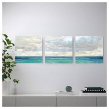 Wall Art Set Of 3 Ocean Canvas