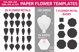 paper flower templates kit svg flower