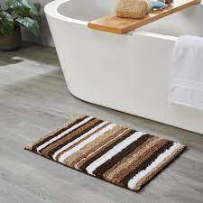 brown polyester rectangle bath rug