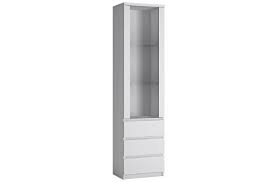 Fribo White Tall Narrow Display Cabinet
