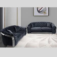 black tufted designer couch sofa set
