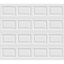 clopay 111377 clic collection 9 ft x 7 ft 6 5 r value insulated solid white garage door