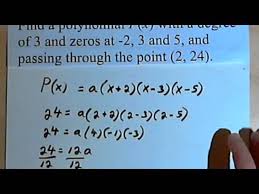 Equation Of A Polynomial Given The