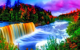 colorful waterfall background 9665