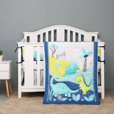 7 Pc Dinosaur Crib Bedding Set For