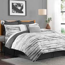 Sophie 8 Piece Grey Striped Comforter Set