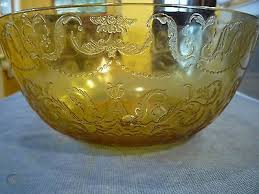 amber depression glass madrid set of 8