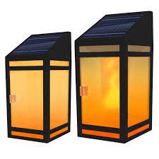 solar led outdoor wall lantern sconce