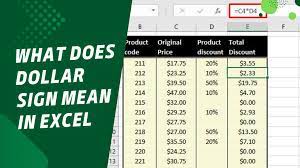 what does dollar sign mean in excel