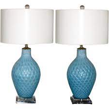 Vintage Murano Glass Table Lamps In