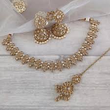 polki crystal necklace jewellery set